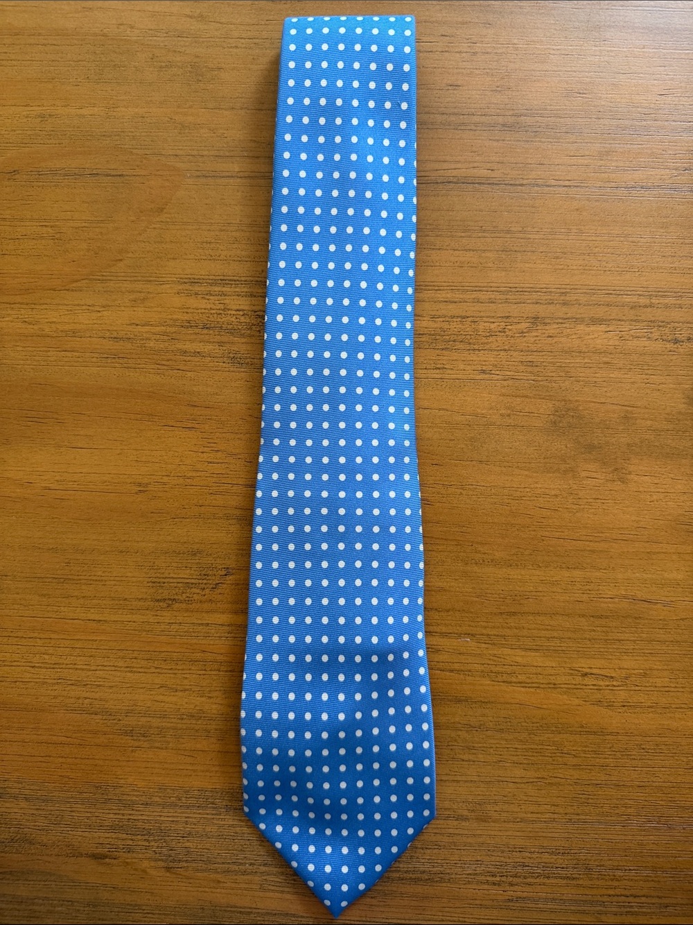 Polo Ralph Lauren Men's Blue and White Dot Silk Tie